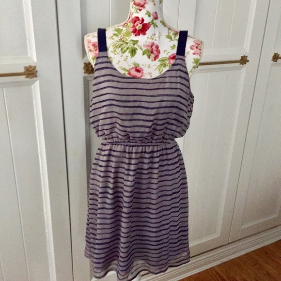 Grey and Navy Xhilaration Dress - Picture 2 of 8